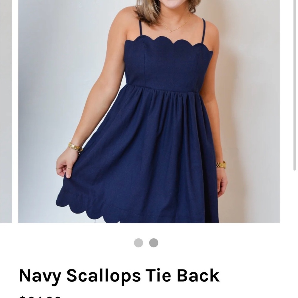 NWT Scalloped navy Mini Dress